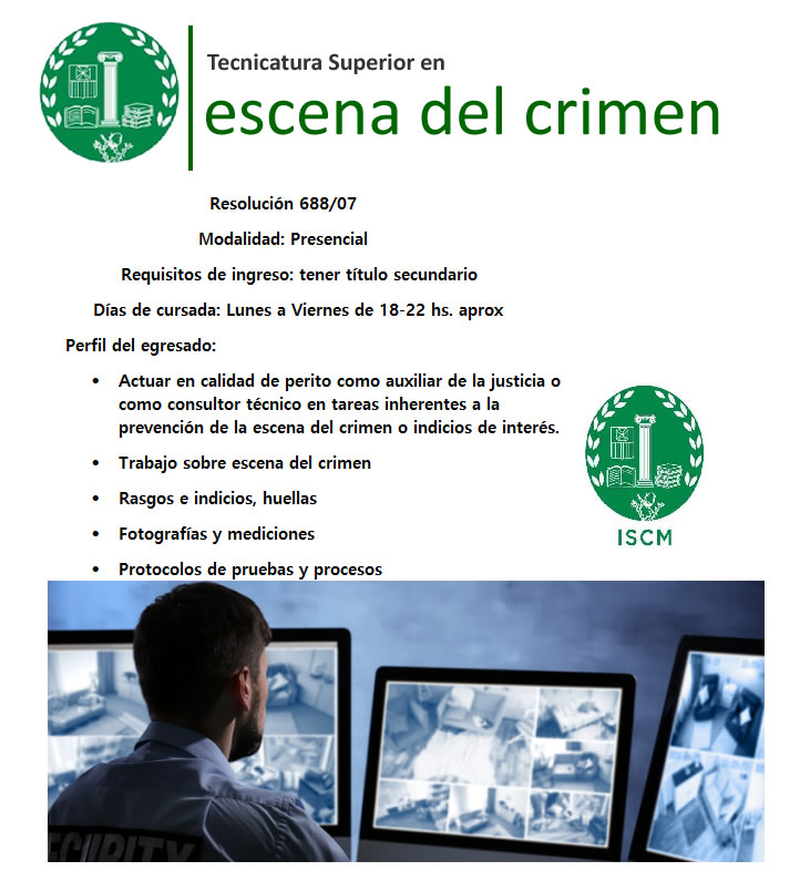 Tecnicatura En Escena Del Crimen – ISCM